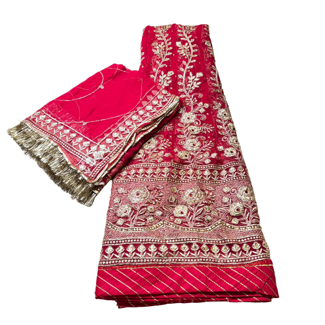 Rajputi Poshak – Kundan Zari Humrahi – Fuchsia Pink with Matching Odhni – Ganga Rajputi Poshak, Bikaner