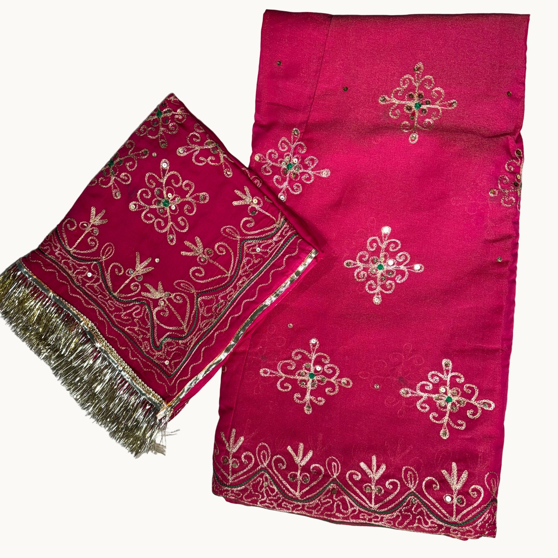 Designer Rajputi Poshak | Tissue Fabric & Humrahi Pure Odhni | Heavy Zari hand Work.