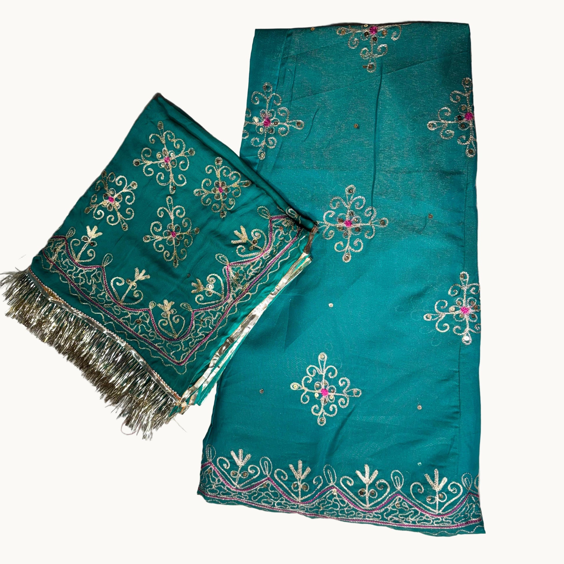 Designer Rajputi Poshak | Tissue Fabric & Humrahi Pure Odhni | Heavy Zari hand Work.