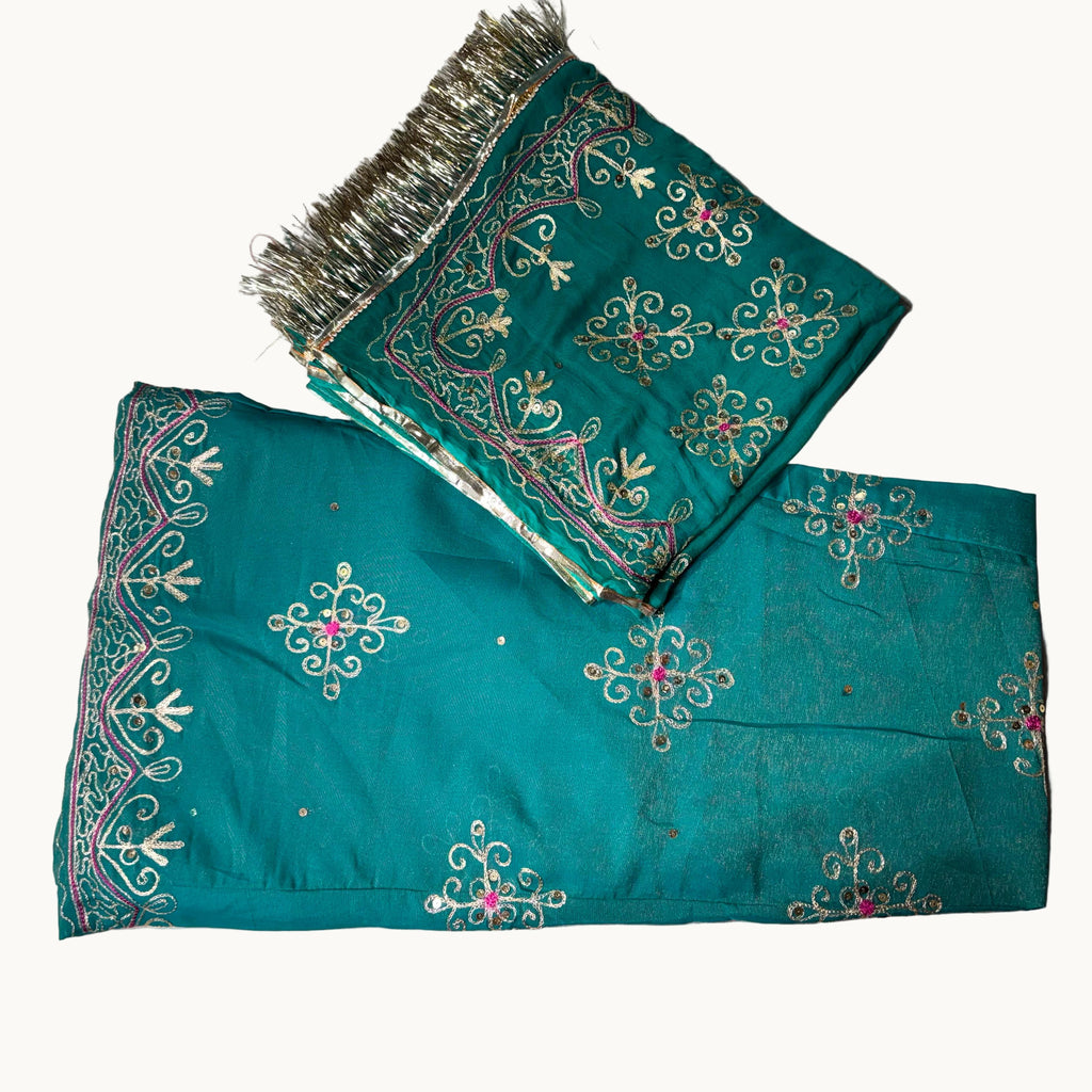 Designer Rajputi Poshak | Tissue Fabric & Humrahi Pure Odhni | Heavy Zari hand Work.