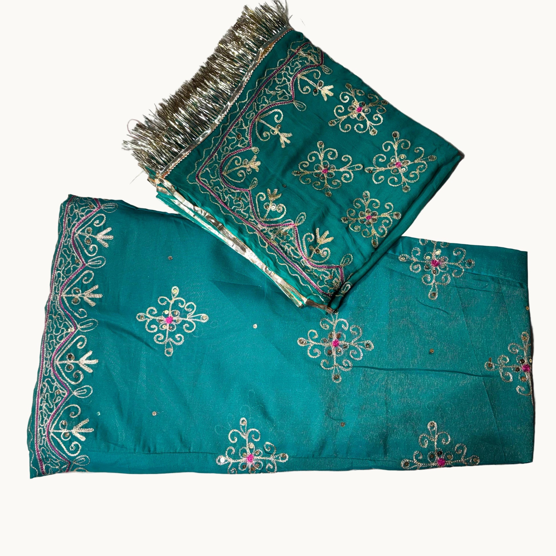 Designer Rajputi Poshak | Tissue Fabric & Humrahi Pure Odhni | Heavy Zari hand Work.