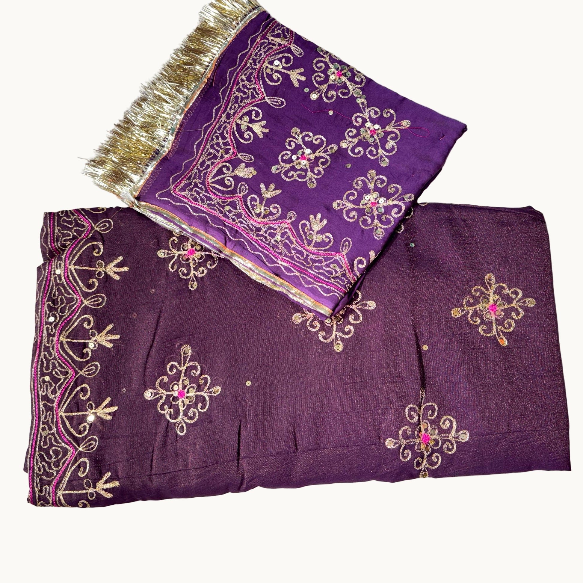 Designer Rajputi Poshak | Tissue Fabric & Humrahi Pure Odhni | Heavy Zari hand Work.