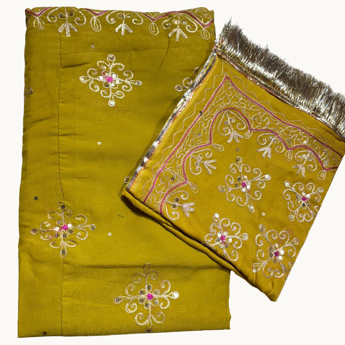 Designer Rajputi Poshak | Tissue Fabric & Humrahi Pure Odhni | Heavy Zari hand Work.