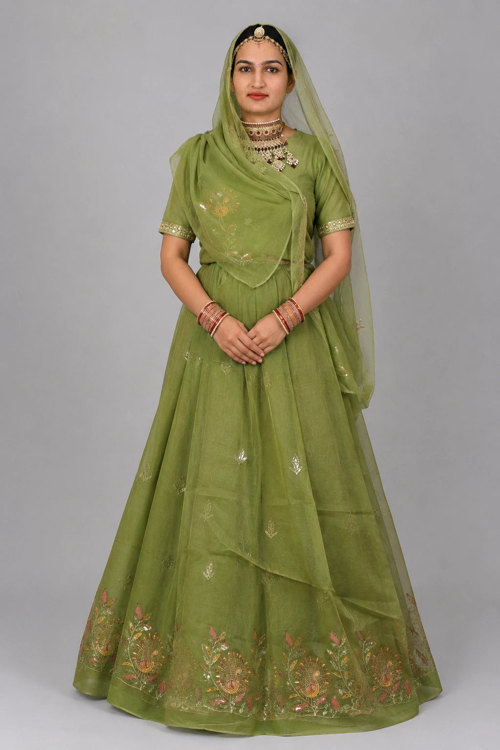 Mor Border Cotton Suit Set for Women – Embroidered Peacock Border Suti Suit Dress Material