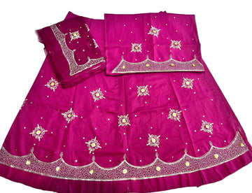 Rajputi Poshak – Tari Zari Resham Heavy Satin with Pure Odhni – Ganga Rajputi Poshak, Bikaner