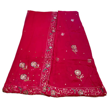 Rajputi Poshak – Tari Zari Resham Natural Crepe – Rani Pink & More with Pure Odhni – Ganga Rajputi Poshak, Bikaner