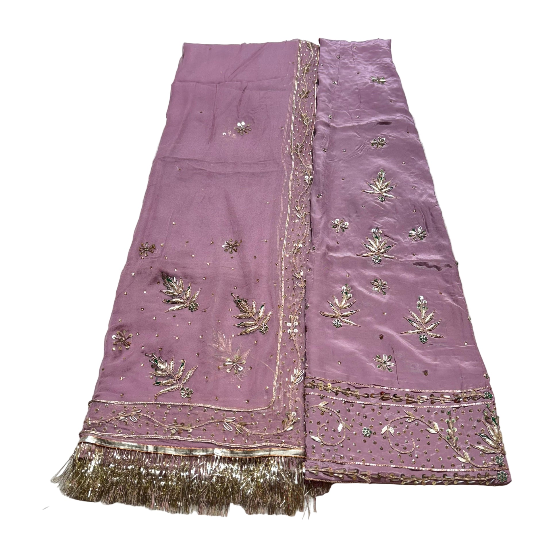 Natural Crepe Poshak with Thakur Ji Pure Odhni | Zardozi, Zari, Dabka, Sequins & Cut Dana Handwork