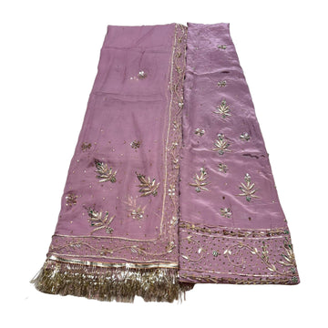 Rajputi Poshak – Zardozi Work Natural Crepe – Lavender with Thakurji Odhni – Ganga Rajputi Poshak, Bikaner