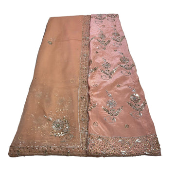 Rajputi Poshak – Zardozi Kundan Tissue – Pistachio & Cream with Pure Odhni – Ganga Rajputi Poshak, Bikaner