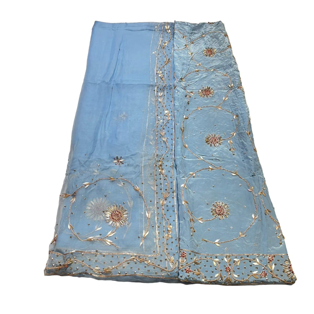Rajputi Poshak – Zardozi Zari Handwork Natural Crepe with Thakurji Odhni – Ganga Rajputi Poshak, Bikaner