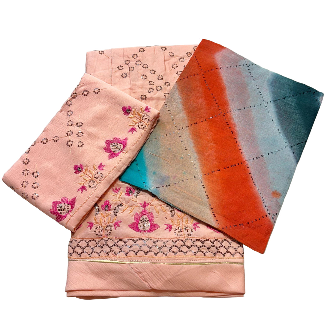 Rajputi Poshak – Tari & Kasida Cotton – Multicolor with Sarbati Poth Odhni – Ganga Rajputi Poshak, Bikaner