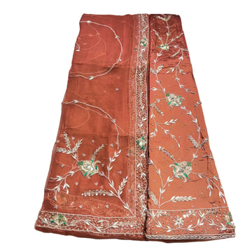 Rajputi Poshak – Zardozi Work Natural Crepe with Thakurji Odhni – Ganga Rajputi Poshak, Bikaner