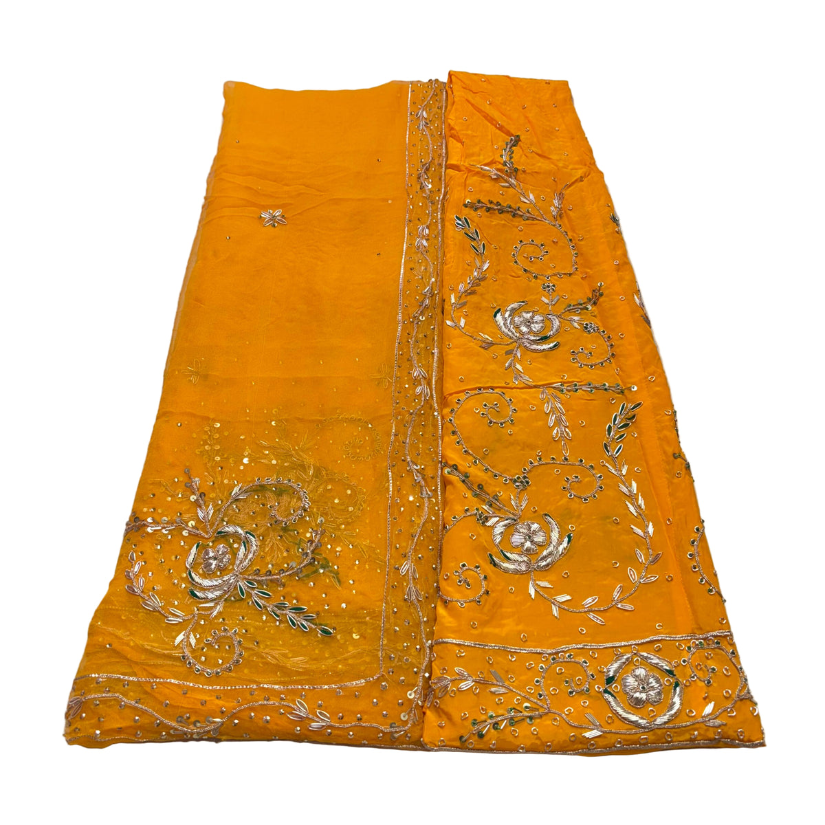 Rajputi Poshak – Zardozi Dabka Sequin Natural Crepe with Thakurji Odhni – Ganga Rajputi Poshak, Bikaner