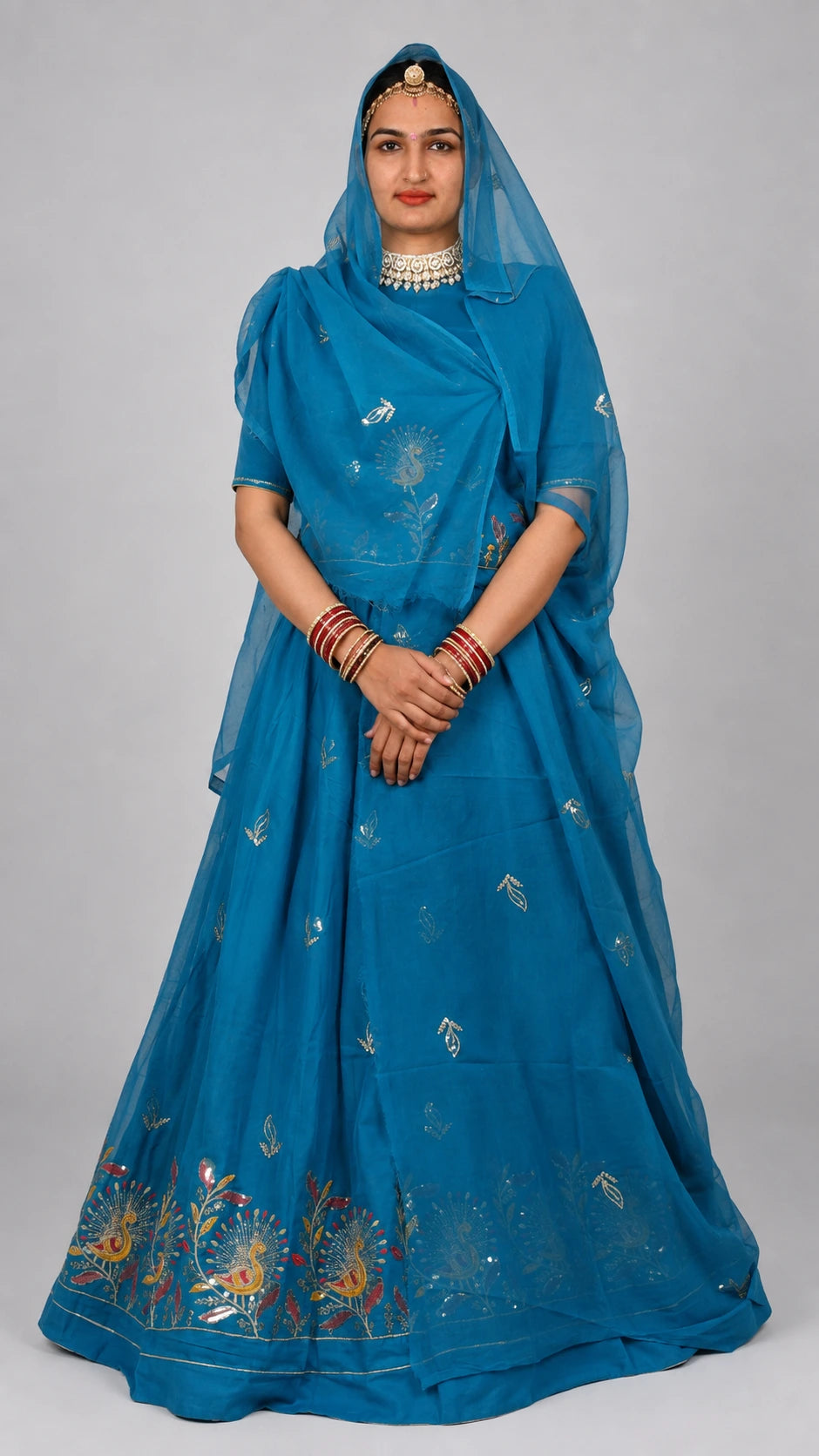 Mor Border Cotton Suit Set for Women – Embroidered Peacock Border Suti Suit Dress Material