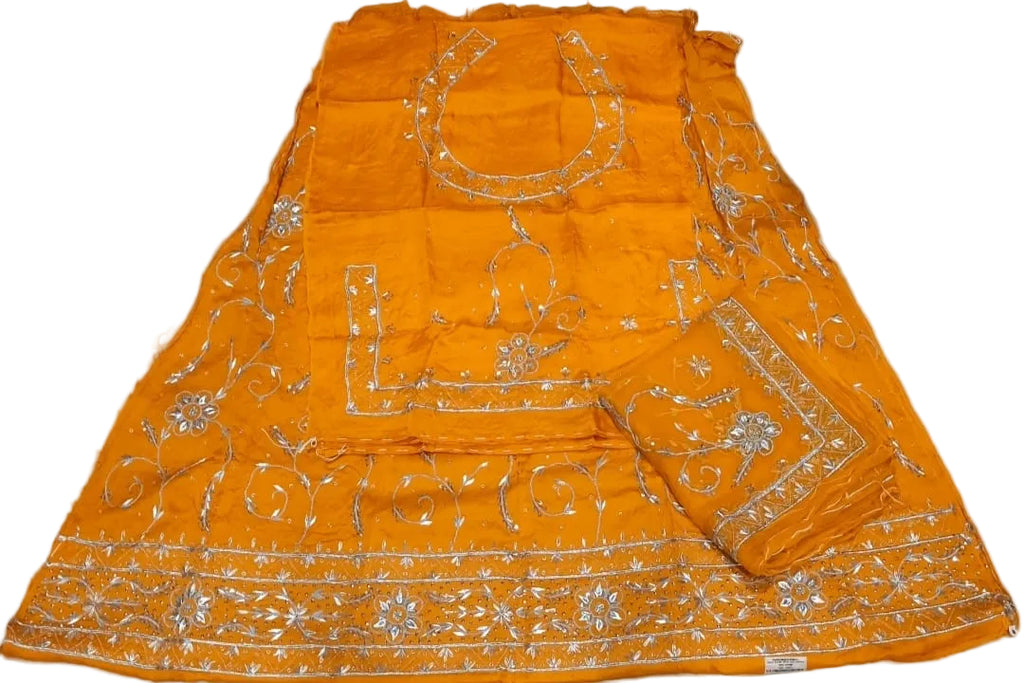 Rajputi Poshak – Natural Crepe – Royal Yellow with Thakhurji Odhni – Ganga Rajputi Poshak, Bikaner