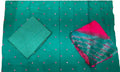 Rajputi Poshak – Mukesh Tari Tissue Pure – Peacock Teal Green & Rani Pink with Pink Leheriya Odhni – Ganga Rajputi Poshak, Bikaner