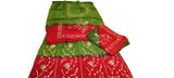 Rajputi Poshak – Zardoji Work Natural Crepe – Green & Red with Humrahi Odhni – Ganga Rajputi Poshak, Bikaner