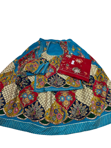 Pure Heavy Border Rajputi Fabric Set – Premium Multicolor Designer Traditional Wear Fabric