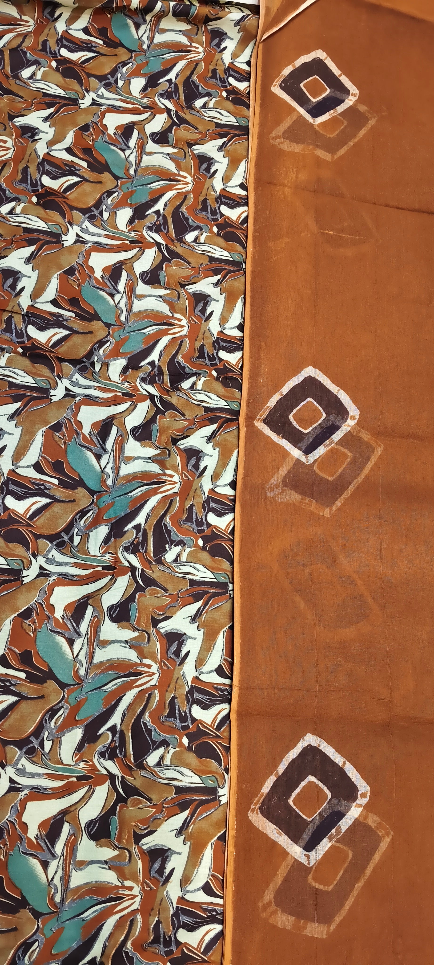 Fauji Print Cotton Fabric & Odhni Combo | Unstitched Dress Material | All India Delivery