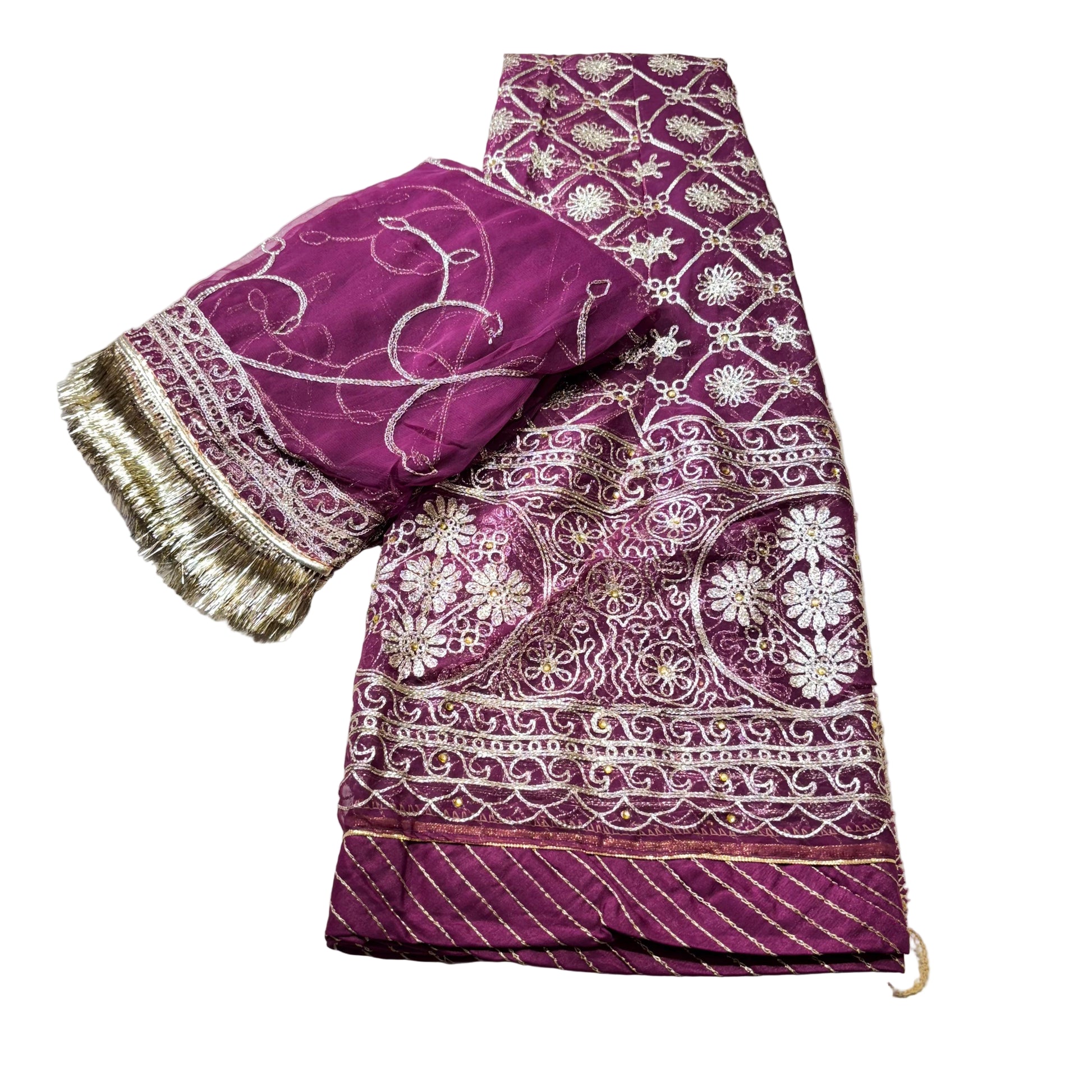Humrahi Fabric Poshak with Kundan Zari Work | Matching Odni | Festive Wear