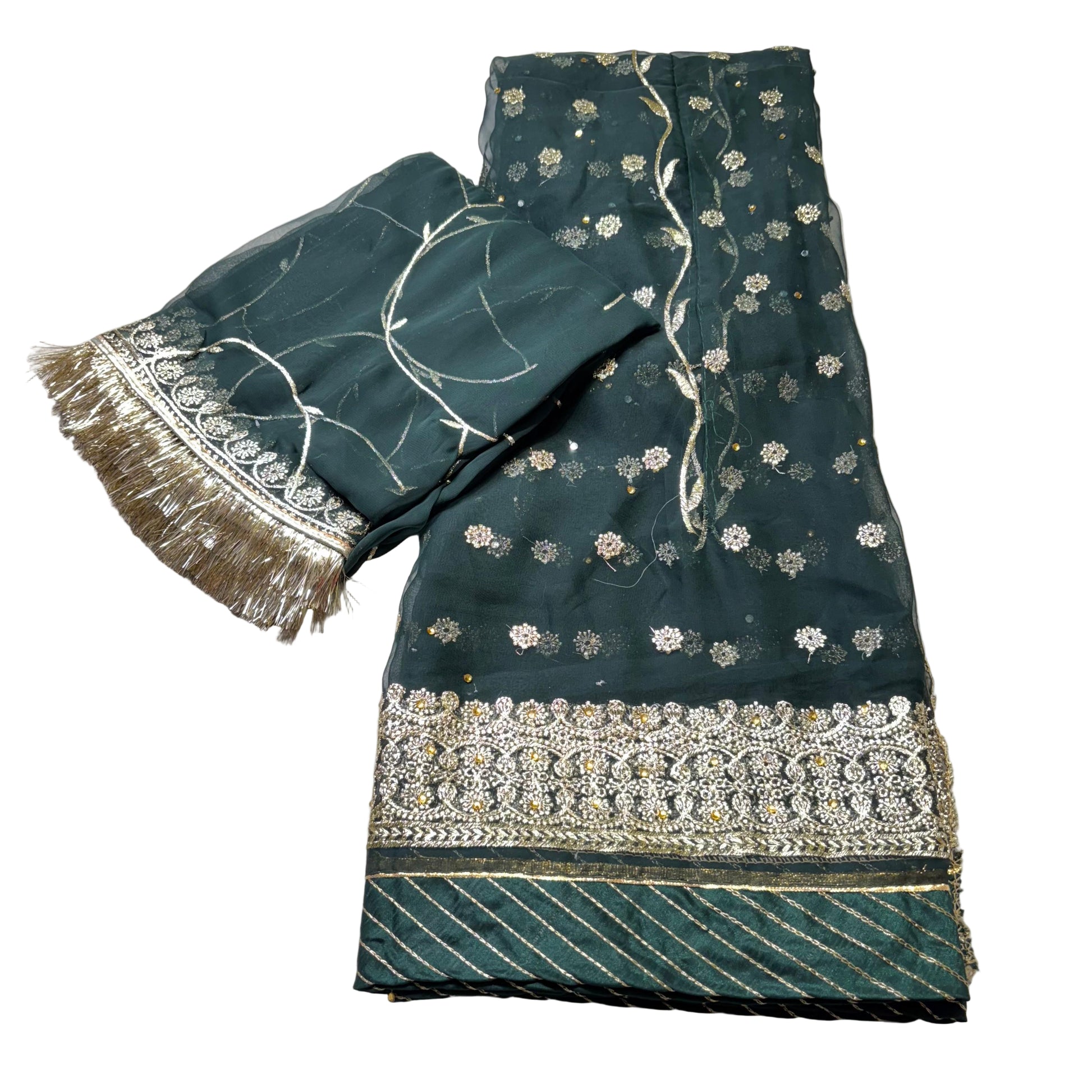 Humrahi Fabric Poshak with Kundan Zari Work | Matching Odni | Festive Wear