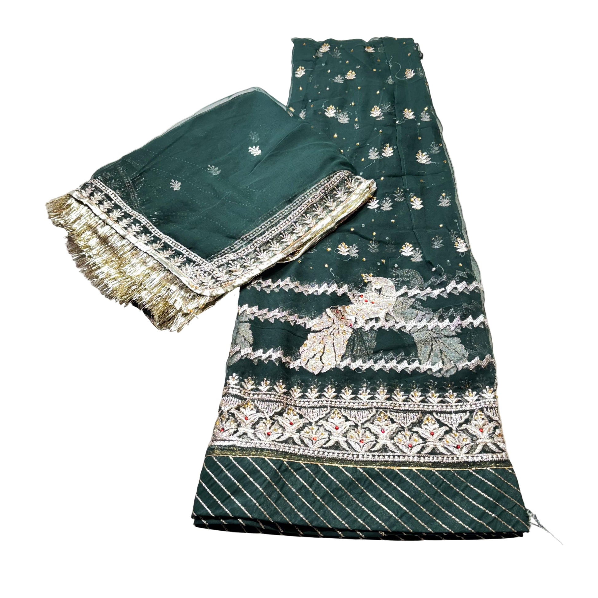 Humrahi Fabric Poshak with Kundan Zari Work | Matching Odni | Festive Wear