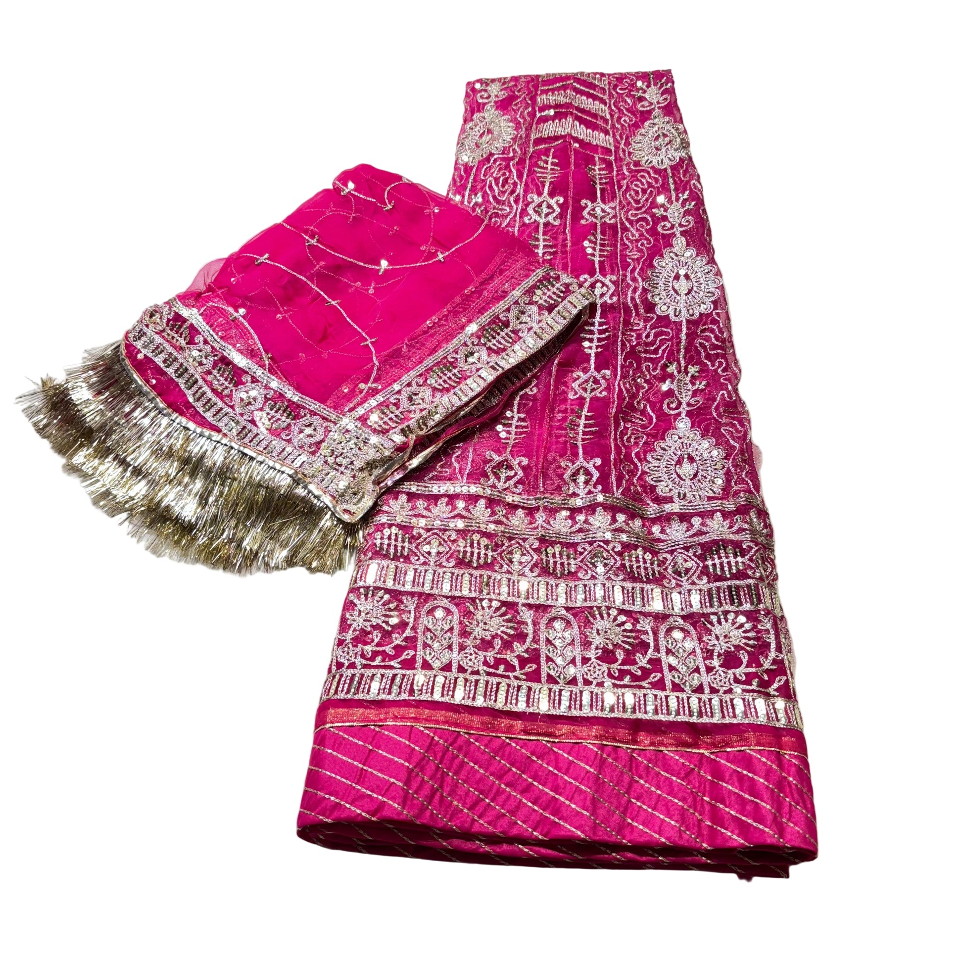 Humrahi Fabric Poshak with Kundan Zari Work | Matching Odni | Festive Wear