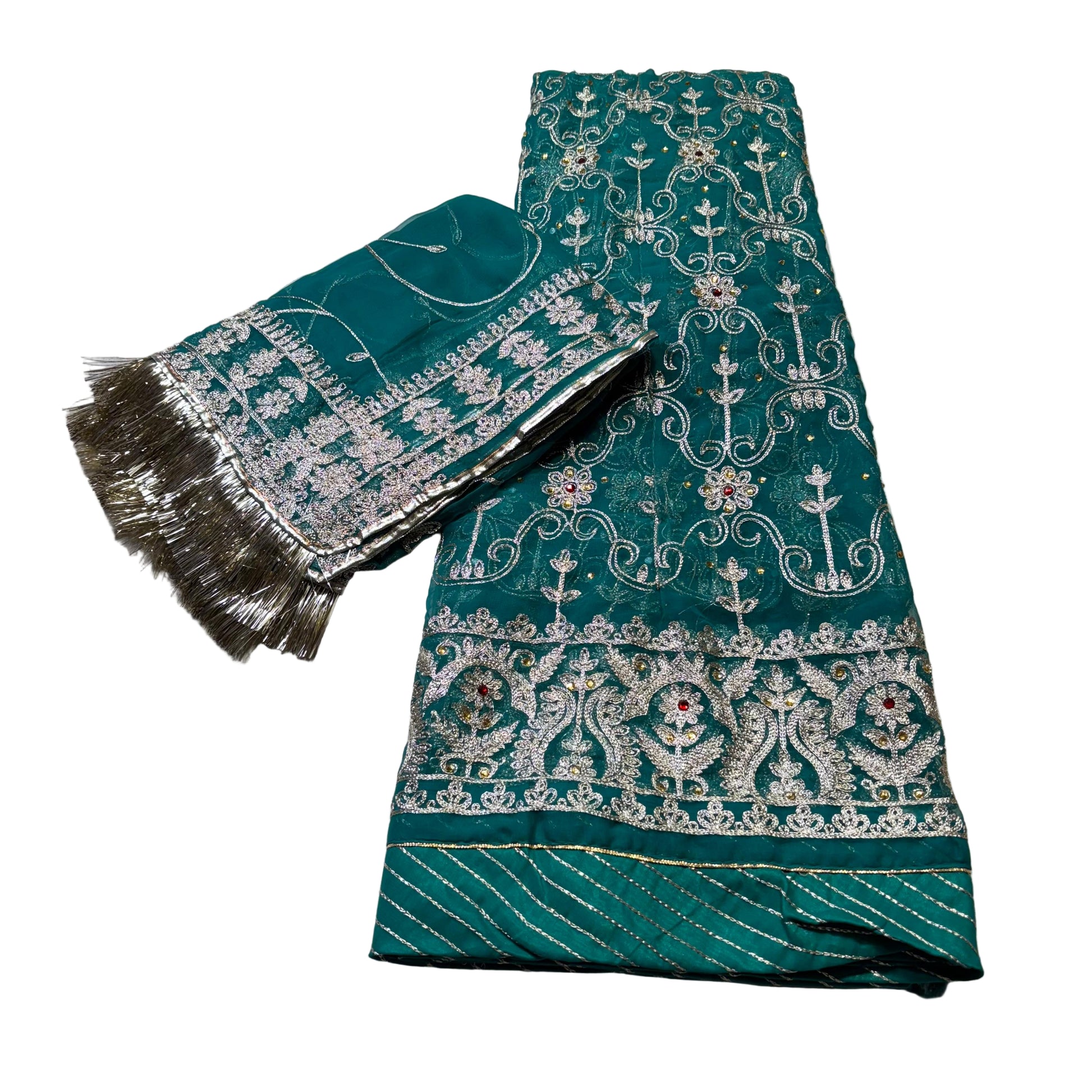 Humrahi Fabric Poshak with Kundan Zari Work | Matching Odni | Festive Wear