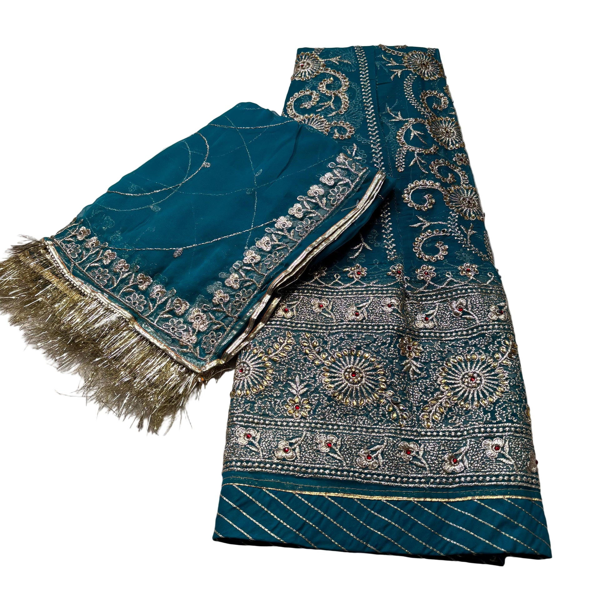 Humrahi Fabric Poshak with Kundan Zari Work | Matching Odni | Festive Wear