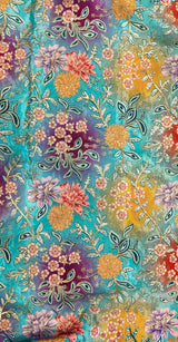 Colorful floral pattern on a fabric background