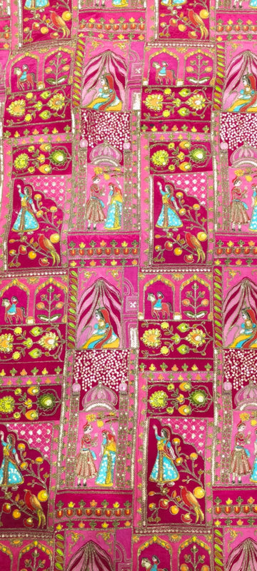 Raja Rani Pure Fabric – Traditional Royal Print Designer Fabric for Rajputi & Ethnic Wear