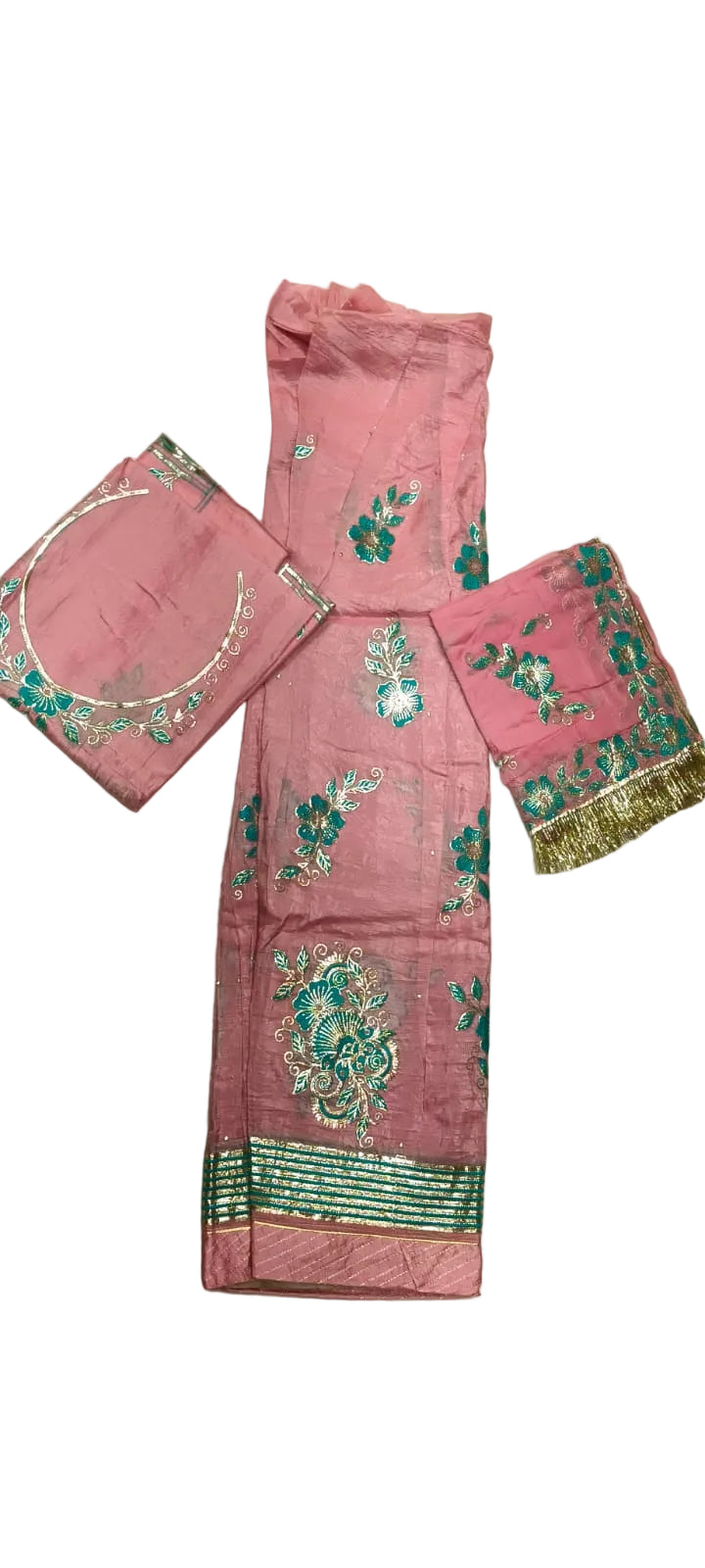 Pink Floral Butti Rajputi Poshak for Women | Pure Fabric | Sequin, Zari & Thread Embroidery Work | Traditional Ethnic Wear