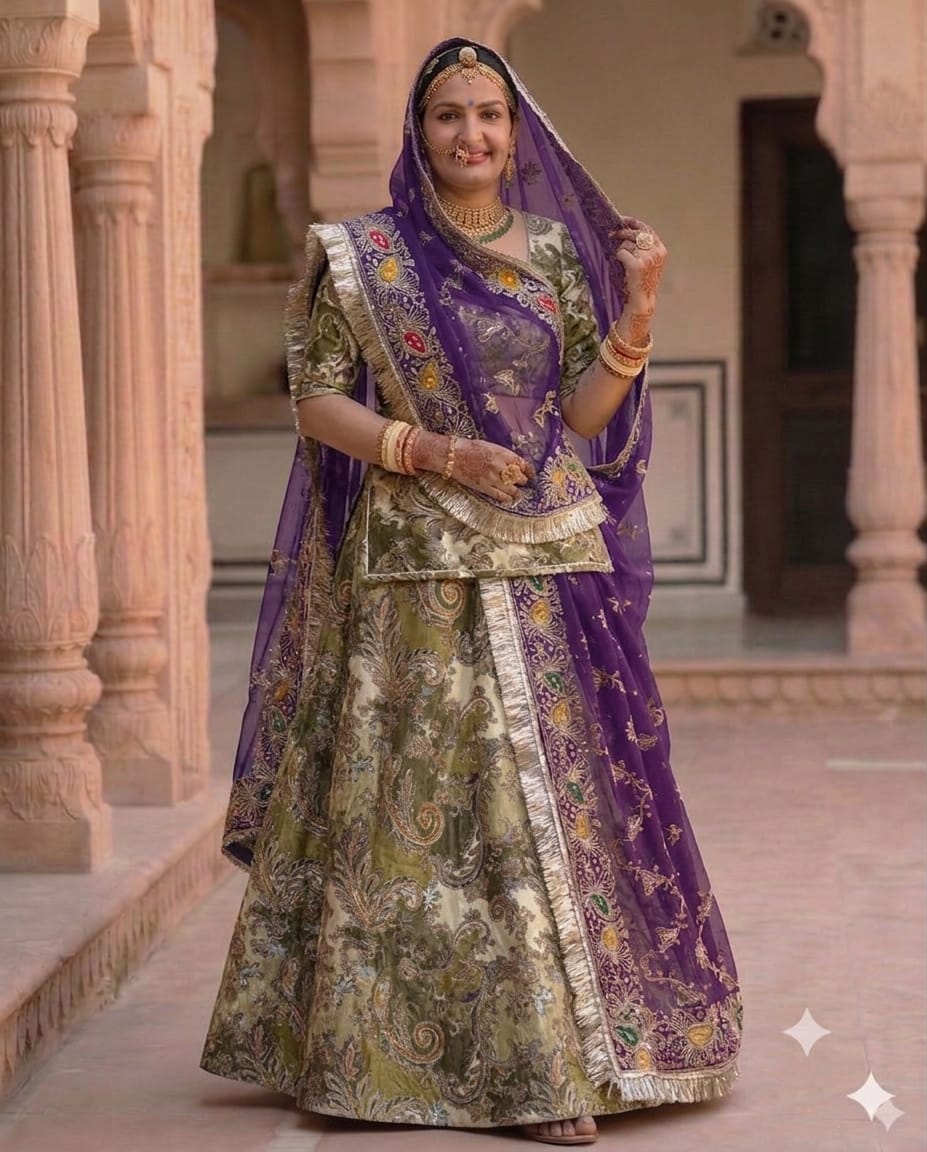 Premium Saas Bahu Rajputi Poshak Pure Fabric with Zari Work | Designer Traditional Dress Material