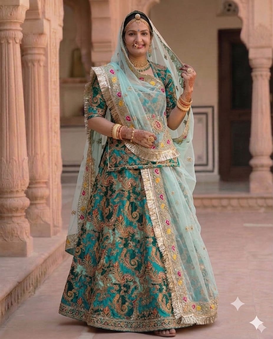 Premium Pure Fabric Saas Bahu Rajputi Poshak with Heavy Zari Work | Traditional Wedding & Festive Wear