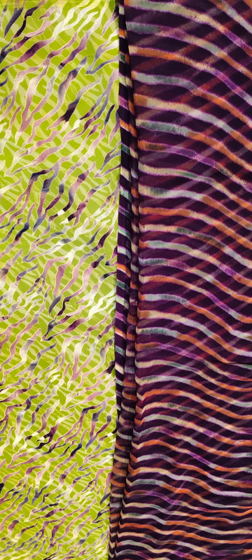 Savan Leheriya Cotton Kapda with Leheriya Rajan Odhni | Traditional Rajputi Dress Material | Green & Purple