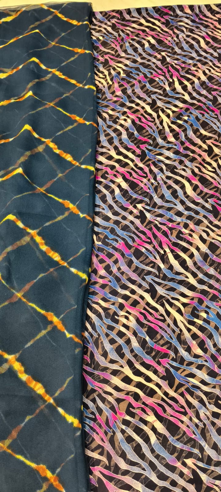Savan Special Cotton Leheriya Kapda with Leheriya Rajan Odhni – Dark Teal Blue & Multicolor Traditional Rajputi Dress Material