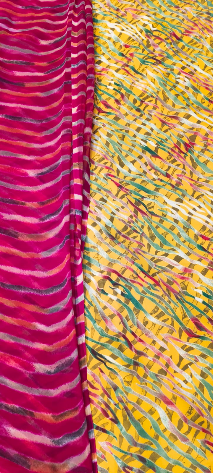 Savan Special Pink Leheriya Cotton Kapda with Yellow Leheriya Rajan Odhni | Traditional Rajputi Dress Material