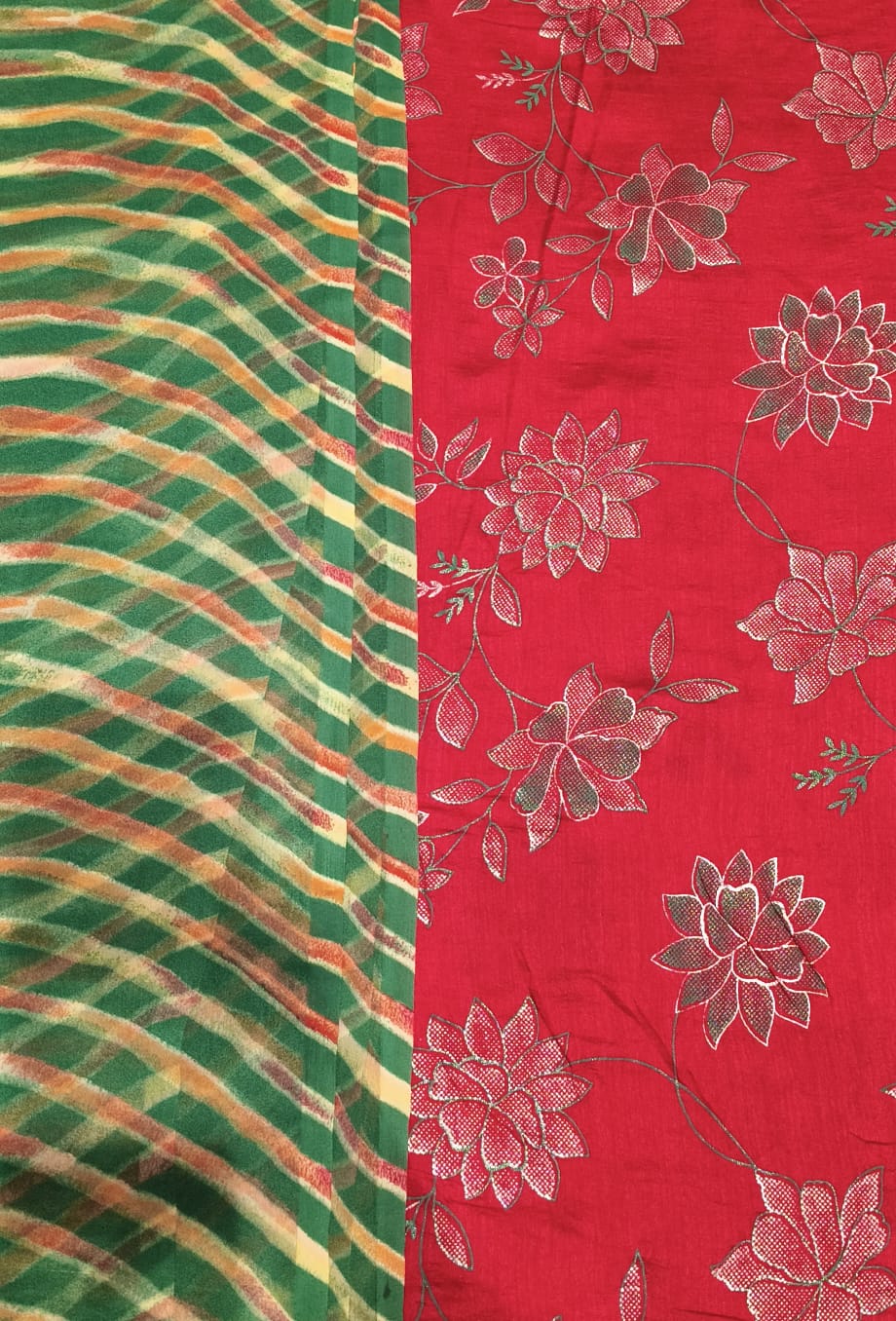 Classic Richa Silk Rajputi Suit with Rajan Lehriya Odhni | Kamal Pati Design | Pink & Green Traditional Dress