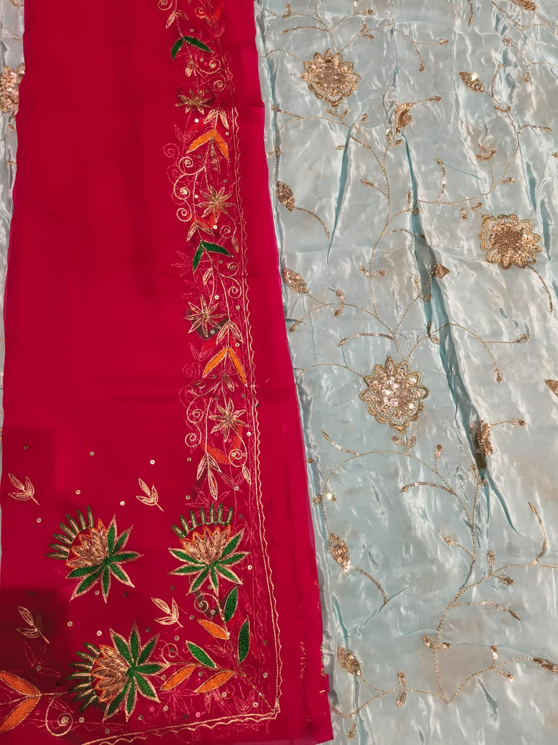 Rajputi Poshak – Cut Daana Natural Crepe – Rani Pink with Zardoji Odhni – Ganga Rajputi Poshak, Bikaner