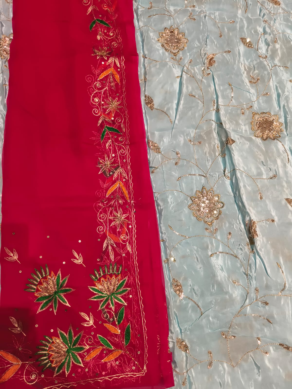 Rajputi Poshak – Cut Daana Natural Crepe – Rani Pink with Zardoji Odhni – Ganga Rajputi Poshak, Bikaner