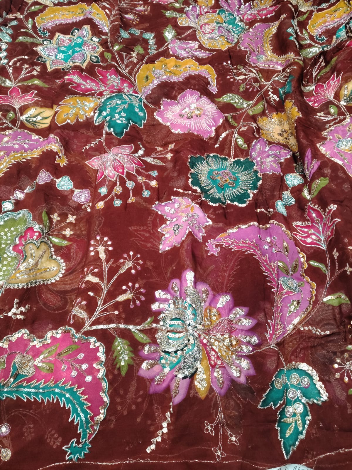 Rajputi Poshak - Organza Pure Fabric With Zari And Sequin Work - Brown