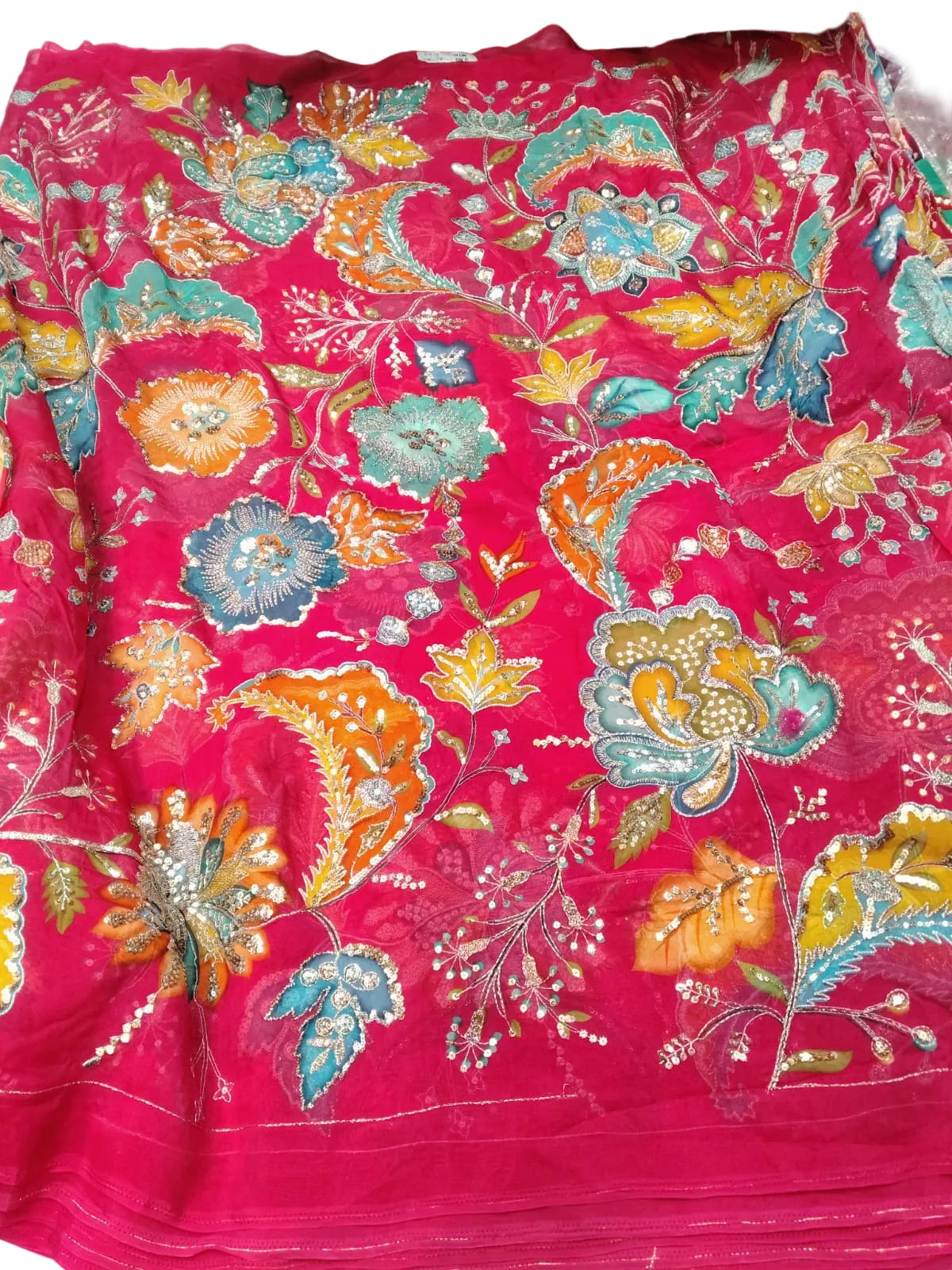 Rajputi Poshak - Organza Pure Fabric With Zari And Sequin Work - Pink