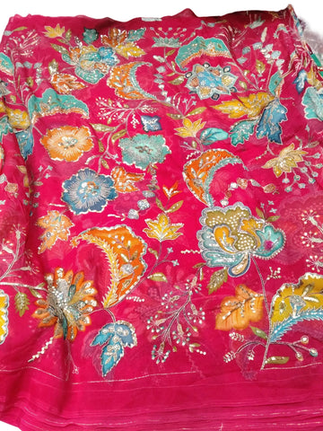 Rajputi Poshak - Organza Pure Fabric With Zari And Sequin Work - Pink