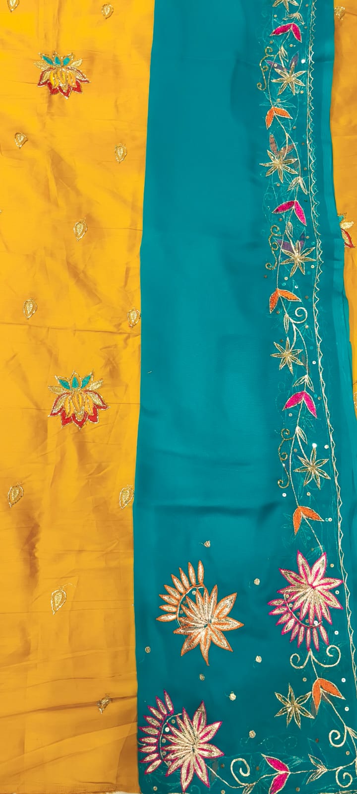 Jaam Cotton Butta Work Pure Fabric – Rajputi Poshak Material Online With Rajan handwork Odhni