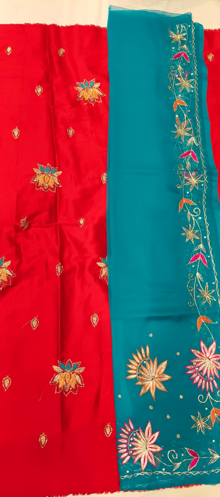 Jaam Cotton Butta Work Pure Fabric – Rajputi Poshak Material Online With Rajan handwork Odhni