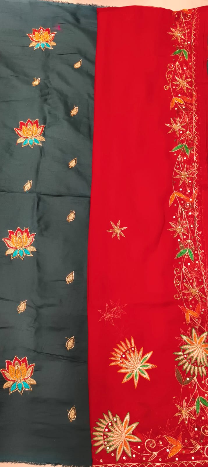 Jaam Cotton Butta Work Pure Fabric – Rajputi Poshak Material Online With Rajan handwork Odhni