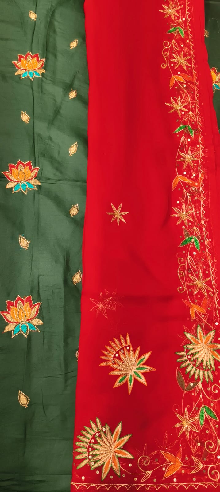 Jaam Cotton Butta Work Pure Fabric – Rajputi Poshak Material Online With Rajan handwork Odhni