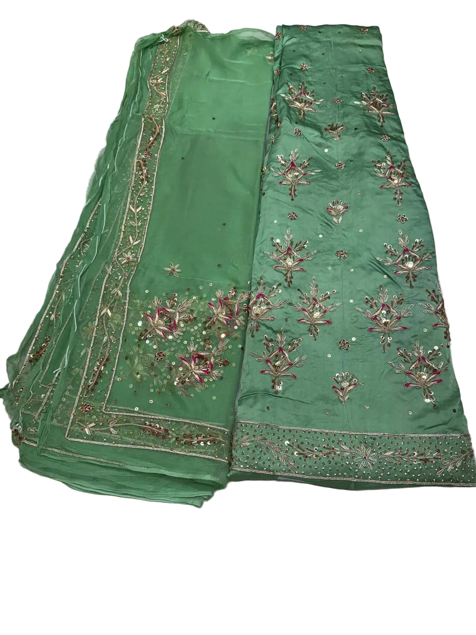 Bember Satin Dabka Work Rajputi Poshak with Thakurji Pure Odhni