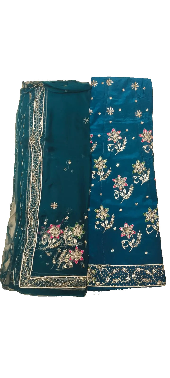 Natural Crepe Thakhurji Odhni | Pure Zardozi Handwork | Magenta Embroidered Dupatta | Bridal Chunri | All India Delivery
