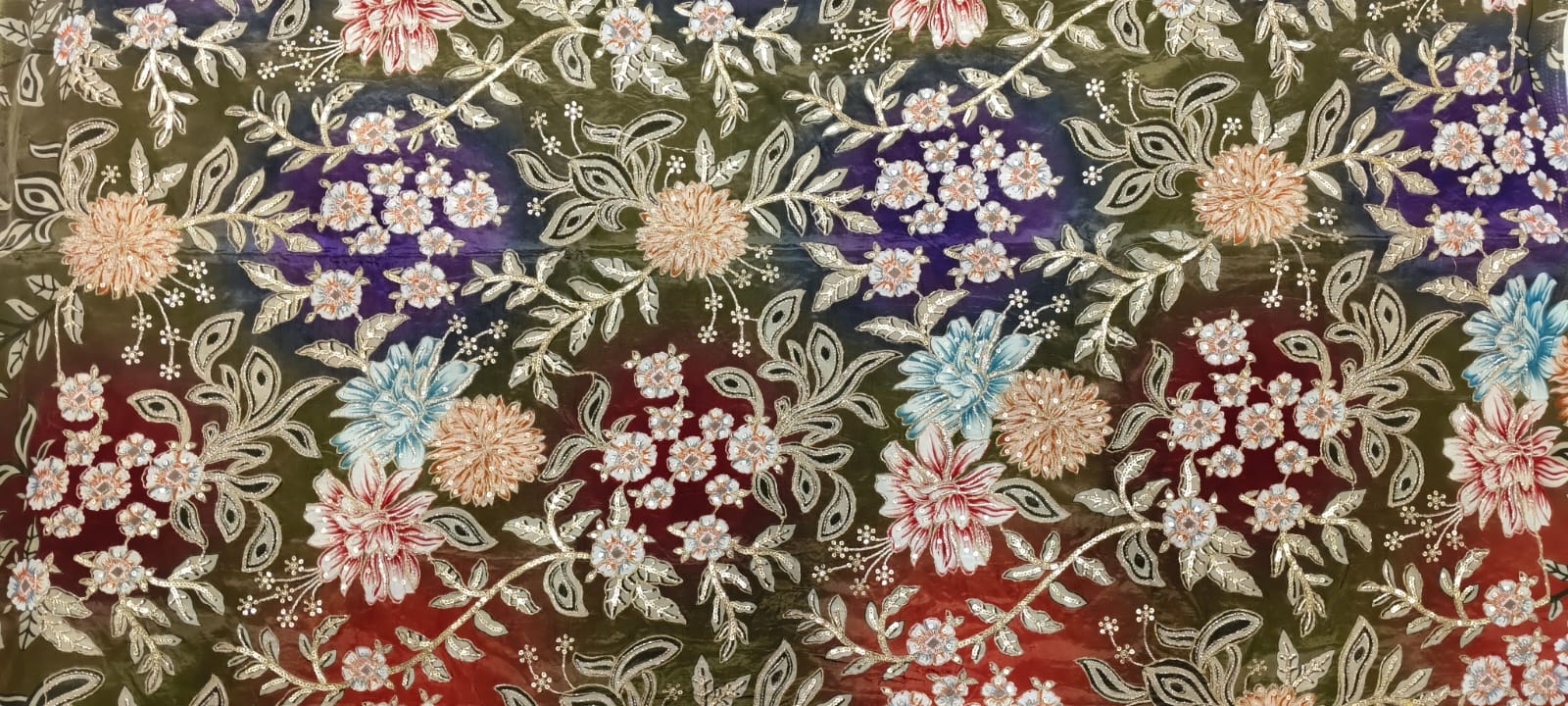 Derani Jethani Pure Fabric – Multicolor Floral Designer Pure Fabric for Rajputi Poshak & Ethnic Wear